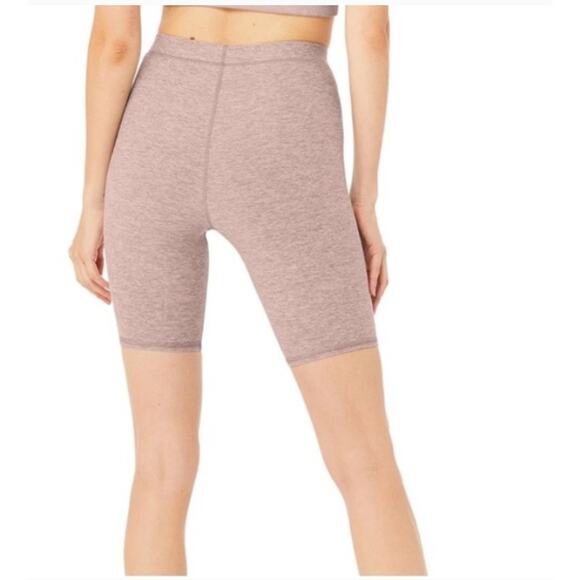 Alo Yoga High Waisted Mauve Alosoft Flow Bike Shorts Womens Small - Picture 12 of 13